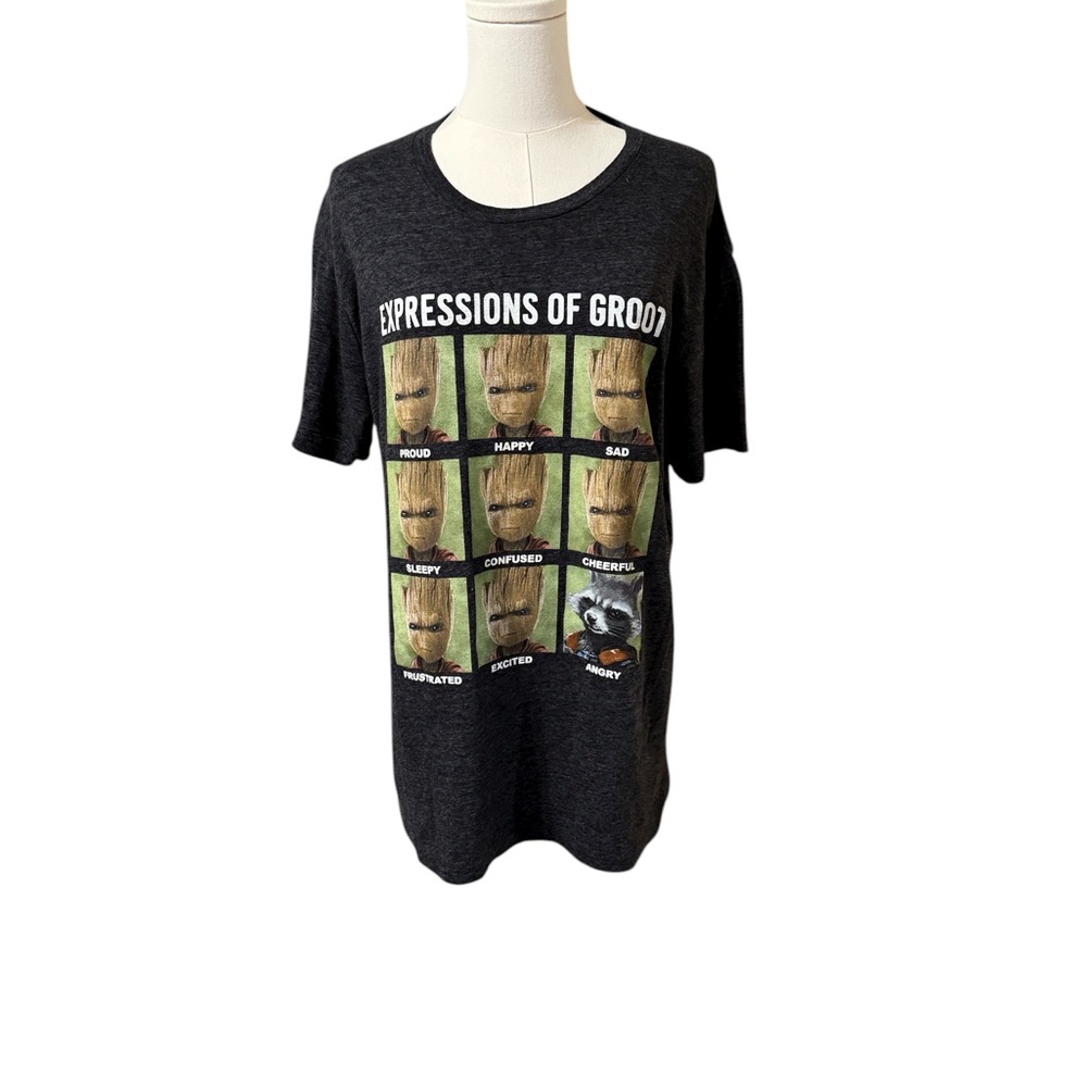 Marvels Guardians of the Galaxy Expressions of‎ Groot T-Shirt SZ LG.